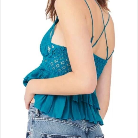 Free People Adella Teal Woman’s Cami - Picture 4 of 9